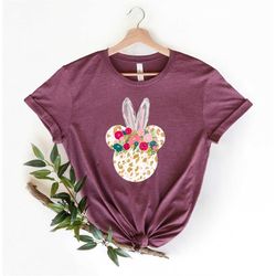 leopar minnie bunny shirt, mickey minnie easter disney shirt, disney easter shirt, disney family shirts, minnie bunny, m