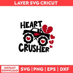 Heart Crusher Truck Svg, Truck Svg Svg, Heart Svg, Car Svg, Valentine's Day Svg - Digital File