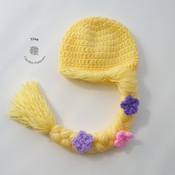 CROCHET PATTERN - Princess Rapunzel Wig | Princess Photoshoot | Crochet Halloween Hat | Sizes from Baby to Adult