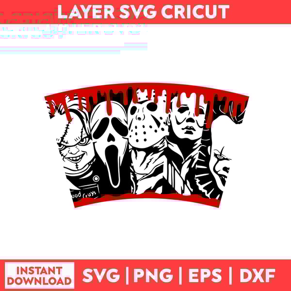 Horror Movie Characters Full Wrap Svg, Horror Movie Svg, Hor | Inspire ...