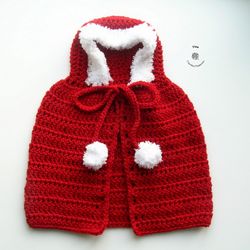CROCHET PATTERN - Cindy Lou Cape | Christmas Photo Prop | Crochet Baby Cape | Sizes 0-12Months