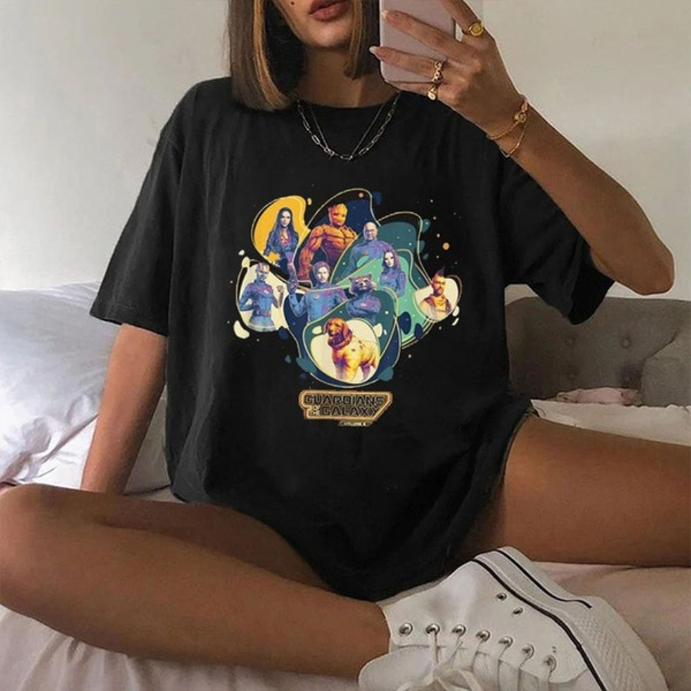 Guardians of the Galaxy Vol.3 Rocket And Team Space Shirt, Guardians of the Galaxy Shirt, Star Lord, Baby Groot Marvel