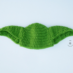 CROCHET PATTERN - Yoda Hat | Crochet Green Alien Halloween Beanie | Photo Prop | Gift Hat | Sizes from Baby to Adult