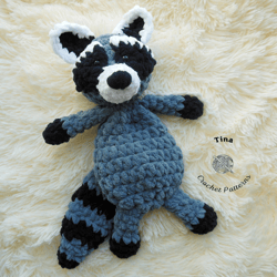 Raccoon CROCHET PATTERN | Raccoon Plush Snuggler | Crochet Raccoon Toy | Raccoon Amigurumi | Crochet Animal