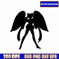 sailor moon vectors, luna cat set, anime vector set, pretty soldier sailor moon design svg, usagi tsukino clip art