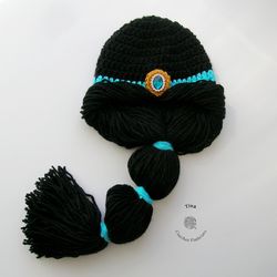 HANDMADE Princess Jasmine Hat | Crochet Halloween Wig | Princess Photo Prop | Baby Shower | Sizes from Baby to Adult