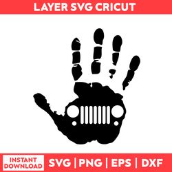 Jeep Hand Svg, Hand Svg, Offroad Svg, Car Svg, Jeep Svg, Jeep Clipart - Digital File