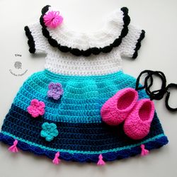 HANDMADE Mirabel Encanto Outfit | Crochet Baby Halloween Costume | Photo Prop | Baby Shower Gift | Size 0-3 months