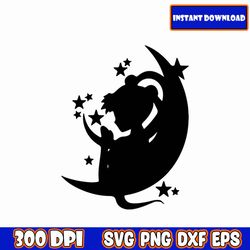 sailor moon svg layered item, clipart, cricut, digital vector cut file, svg, png, dxf, eps clip art files