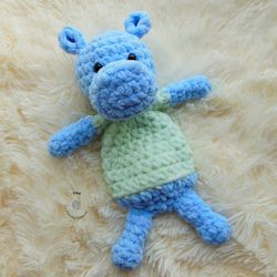 Crochet Plush Hippo | Crochet Hippo Toy | Baby Shower Gift | Newborn Photo Prop | Crochet Animal | Hippo Lovey