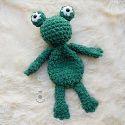 Crochet Plush Frog | Crochet Frog Toy | Baby Shower Gift | Newborn Photo Prop | Crochet Animal | Frog Lovey