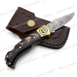 damascus steel folding knife, handmade damascus pocket knife, groomsman gift, anniversary wedding gift, birthday gift,