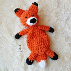 Crochet Plush Fox | Crochet Fox Toy | Baby Shower Gift | Newborn Photo Prop | Crochet Animal | Fox Lovey