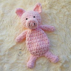 Crochet Plush Piglet | Crochet Piglet Toy | Baby Shower Gift | Newborn Photo Prop | Crochet Animal | Piglet Lovey