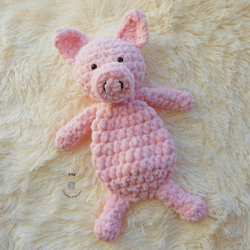 Piglet CROCHET PATTERN | Piglet Plush Snuggler | Crochet Piglet Toy | Crochet Animal | Piglet Lovey