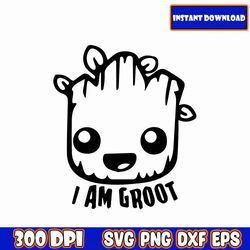 i am groot svg, groot sticker svg, groot clipart, groot layered files