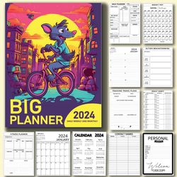 Daily Weekly & Monthly Planner 2024: 12 Months Calendar, To do list, Password Log, Contact List, Fitness Planning...