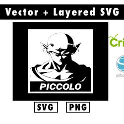 piccolo svg & png files for cricut machine , anime svg , manga svg , goku svg
