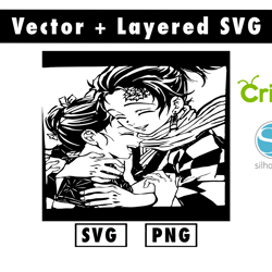 nezuko demon slayer svg & png files for cricut machine , anime svg , manga svg , goku svg