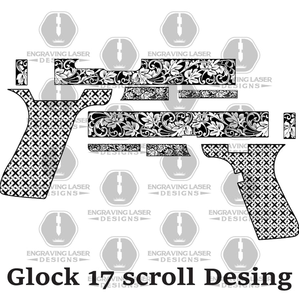 Engraving Laser Designs Glock 17 scroll Desing - Inspire Uplift