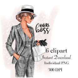 fashion woman clipart, baby boss clipart, black woman clipart, transparent backgraund.