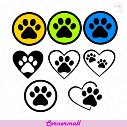 cat dog paw inside heart svg, trending svg, animal svg, cute svg, dog svg, dog paw svg