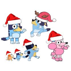 merry christmas santa blue bingo seamless bundle svg