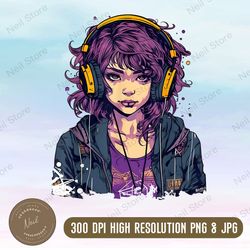 anime gamer girl png, anime png, png high quality, png, digital download