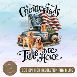 country roads take me home png,country roads take me home, usa flag png, png, sublimation design, printable, file