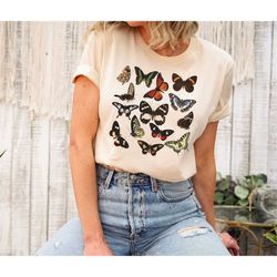 butterflies shirt gift for biologist, monarch butterfly shirt, butterfly species apparel,botanical clothing,cute butterf