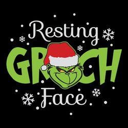 resting grinch face svg, silhouette svg fies