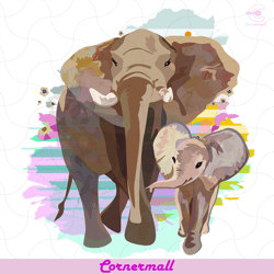 Elephant Family Mom And Baby Png, Trending Png, Animal Png, Elephant Png, Elephant Gift Png