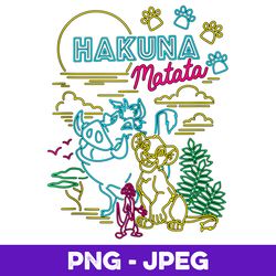 disney lion king neon outline group shot sketch v2 , png design, png instant download