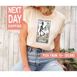 skeleton gardener shirt gift for plant lover, plant lady shirt, plant lover tarot card t-shirt, botanic lover gift, bota