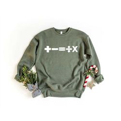 math symbol shirt,  gift for math teacher, mathematician, mathematics geek tee, funny math teacher shirt, cute teacher a