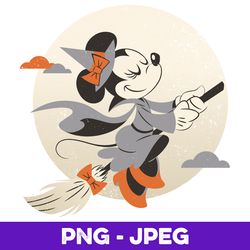 disney minnie mouse flying witch costume halloween v1 , png design, png instant download