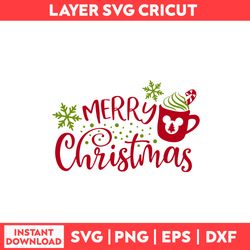 Merry Christmas Svg, Coffee Svg, Snow Svg, Mickey Mouse Svg, Santa Claus Svg, Christmas Svg - Digital File