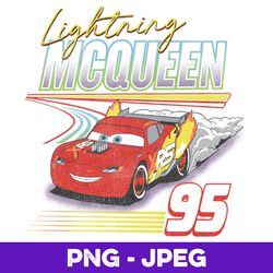 disney pixar cars lightning mcqueen 95 racer v1 , png design, png instant download