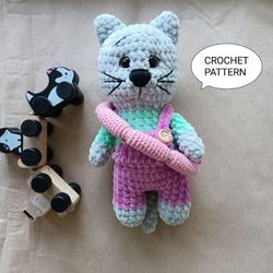 Crochet pattern cat, kitty amigurumi, crochet kitten