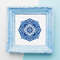 Mandala blue cross stitch pattern