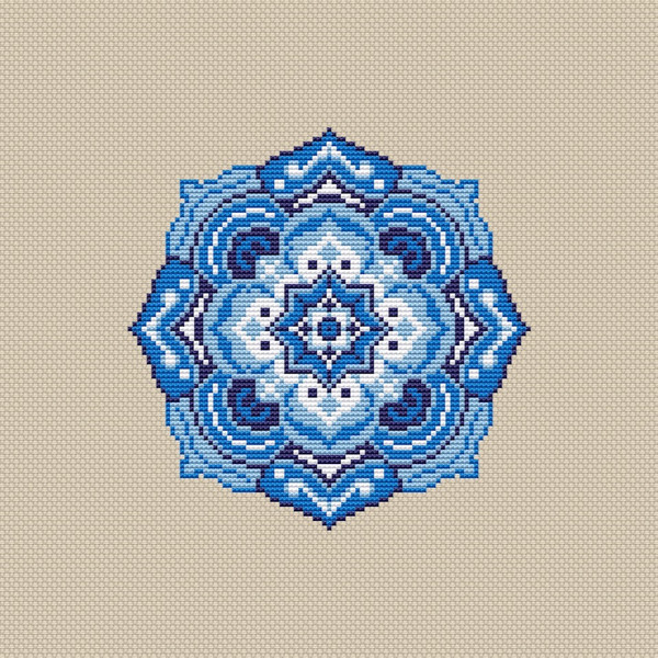 Mandala counted cross stitch pattern