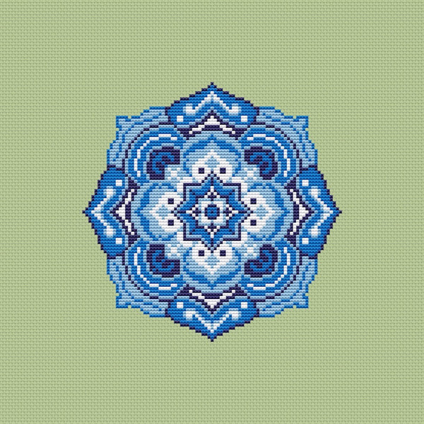 Mandala ornament cross stitch pattern