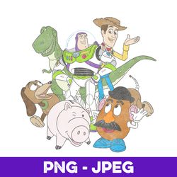 disney pixar toy story you've got a friend in me group shot v1 , png design, png instant download