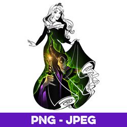 disney sleeping beauty aurora dress silhouette fill v2 , png design, png instant download