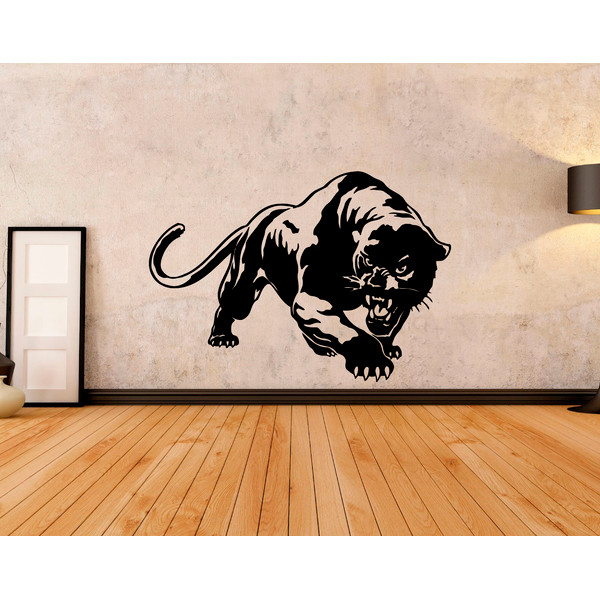Ferocious Black Panther Sticker, Car Sticker, Wild Animal, Wall Sticker Vinyl Decal Mural Art Decor