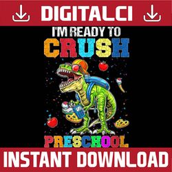 crush preschool dinosaur monster truck back to school boys png file sublimation