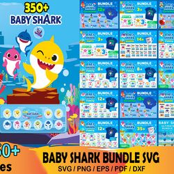 350 baby shark svg bundle, cartoon svg, baby shark svg, cartoon svg, baby shark svg, shark family svg, baby shark themed