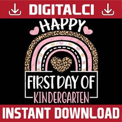first day of kindergarten funny back to school leopard teach png file sublimation