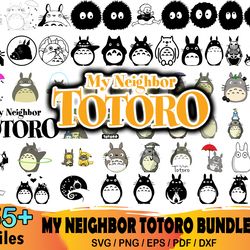 55 my neighbor totoro bundle svg, cartoon svg, totoro svg, cartoon svg, totoro svg, ghibli svg, totoro clipart, totoro v