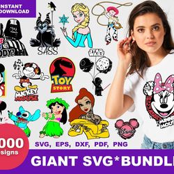 5000 giant bundle svg, trending svg, disney giant svg, disney lovers svg, disney movies svg, disney princess svg, disney